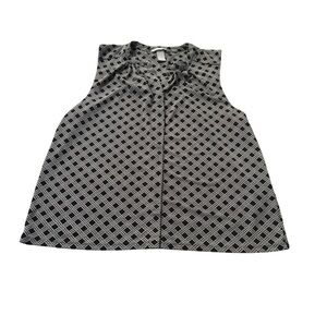 H&M Black and White Geometric Blouse